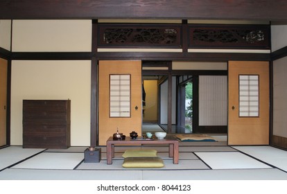 Inside A Japanese Tea  House.