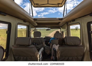 Inside Jeep at Masai Mara