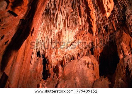 Inside King Soloman cave in Mole Creek, Tasmania.