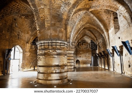 Inside of Knight templer castle, Akko, Acre, Israel 
