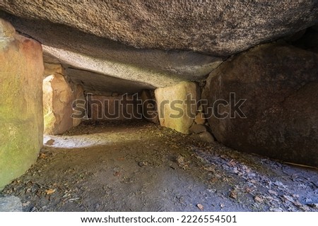 Inside the largest grave on the Dolmen site 25a-c known as the Kleinenkneter Stones in Wildeshausen