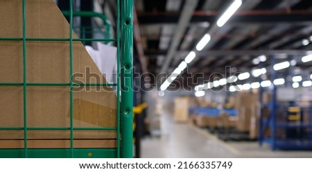 Inside a logistics and distribution warehouse