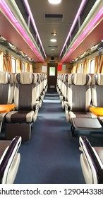 Inside The Long Distance Seating Cabin Of A Train From Ho Chi Minh To Mui Ne