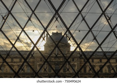 Inside Louvre Pyramid, Paris, September 2017