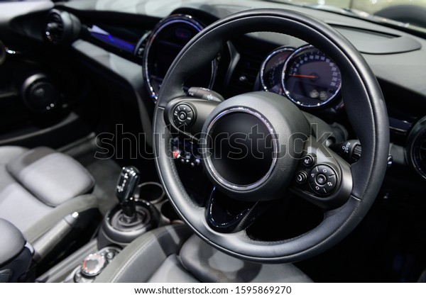 Inside luxury car interior\
dashboard