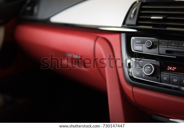 Inside Luxury Sport Car Red Leather Stock Image Download Now