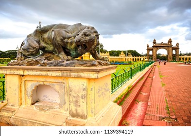 Inside The Majestic Mysore Palace, The Official Residence Of The Wadiyar Dynasty And The Seat Of King Of Mysore, Karnataka, India. Photo Taken On 15 July 2018.