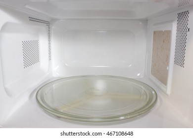 Inside Of The Microwave Oven,empty Clean Microwave Oven Interior