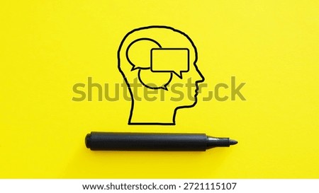 Inside Mind Self Talk Concept - Inner Dialogue, Internal Monologue and Thought Process. Mental Health, Self Awareness, Overthinking and Cognitive Psychology