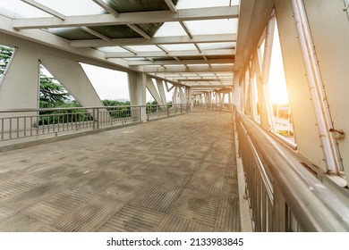 Inside Of A Modern Overhead Pedestrian Bridge