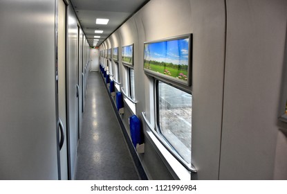 Inside Modern Sleeping Car Of Bullet D Train. China.