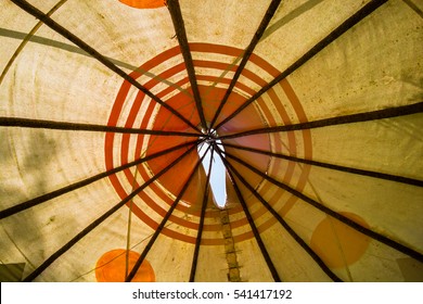 Inside Of Native Canadian Tipi