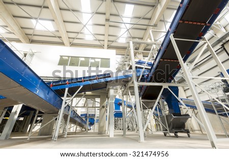 Inside of a new modern biomass waste plant. As an energy source, biomass is used directly via combustion to produce heat and indirectly after converting it to various forms of biofuel.