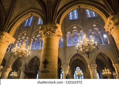 Inside Notre Dame De Paris Cathedral In Paris, France