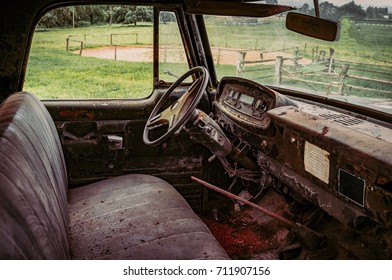 Inside of old car 