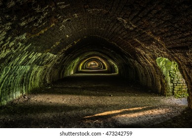 Inside the old Hoffman Kiln at the Craven Lime Works in the Yorkshire Dales. Built in 1873 it is one of the best preserved in the UK . - Shutterstock ID 473242759