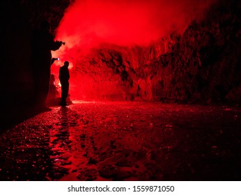 Inside An Old Lava Cave In Kamchatka, Russia.