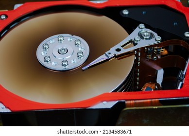 Inside Old Mainframe Hard Drive