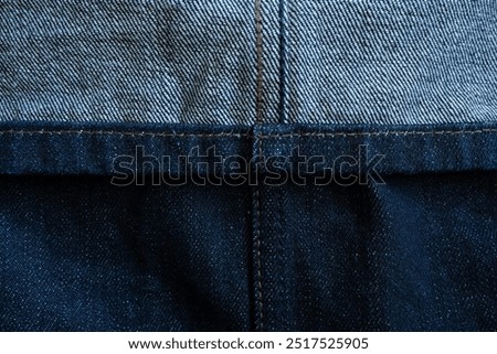 Inside and outside of raw denim texture background