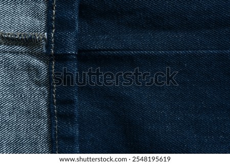 Inside and outside of raw denim texture background