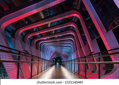 Inside The Pedestrian Bridge Over Jakarta Street