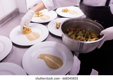 Inside the restaurant kitchen
