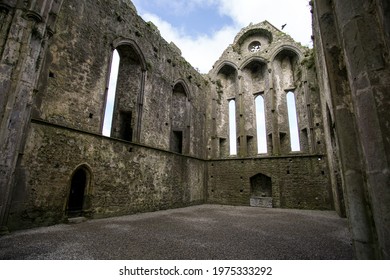 Inside rock of cashel ruin in ireland Stock Photo