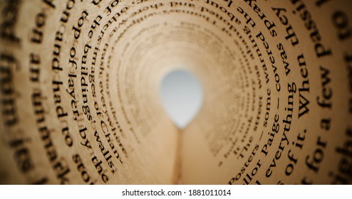 Inside The Rolled Up Sheet Of Paper With Text From Book