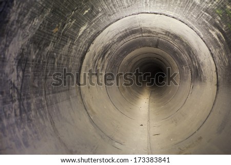 inside of sewage collector pipe