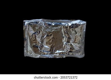 The Inside Of The Shrink Wrap Isolated On A Black Background. 