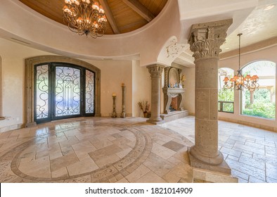 Inside Spacious Luxury Foyer Entrance