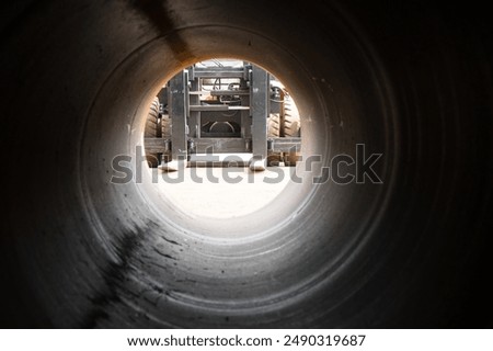 Similar – Image, Stock Photo Galvanized spiral ducts in the rain