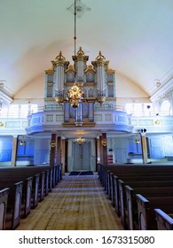 Inside Swedish Church, Heading Towards Doors, Above The Big Church Organ, Eksjo