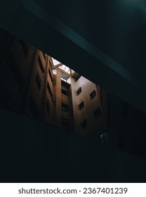 Inside of a Tall building 
