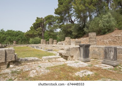 Inside The Temple Of Hera In Olympia