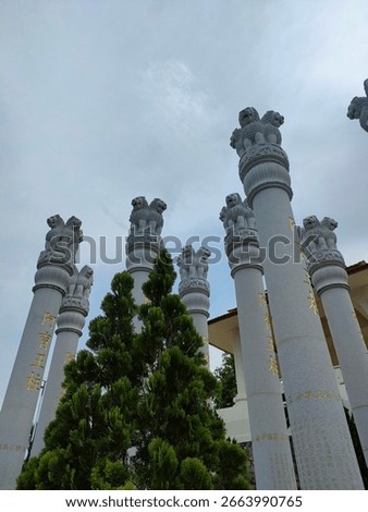 Inside of the Thousand Statues Temple in Bintan, Riau Islands, Indonesia. A religious hall with thousands of statues.