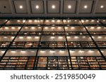 Inside view of The Beinecke Rare Book and Manuscript Library at Yale University is a striking architectural landmark, housing one of the world’s largest collections of rare books and manuscripts. 