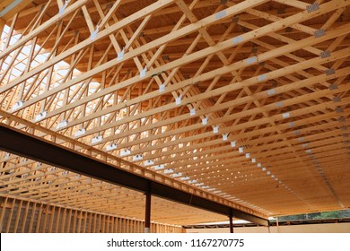 Inside View Of A Commercial Building New Roof Construction