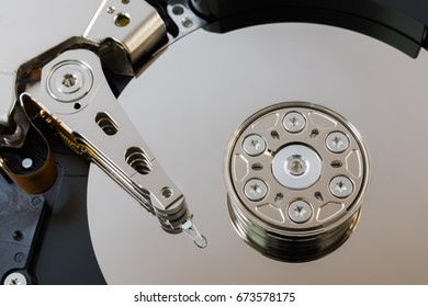 Inside view of hard disk isolated