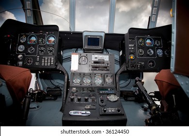 Inside View Of The Helicopter  at the International Aviation and Space salon MAKS