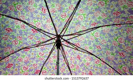 The Inside View Of An Open Umbrella