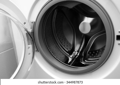 inside washing machine macro shot