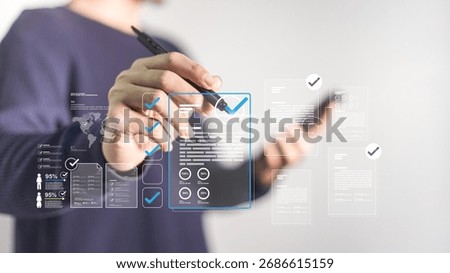 Inspection report document and checklist in virtual folder enable efficient management, approval, and satisfaction evaluation with connected database