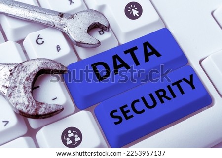 Inspiration showing sign Data Security. Business overview Confidentiality Disk Encryption Backups Password Shielding