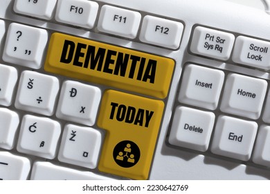 Inspiration showing sign Dementia. Word Written on the general word for diseases and disorders with a loss in memory - Shutterstock ID 2230642769