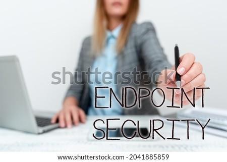Inspiration showing sign Endpoint Security. Word for the methodology of protecting the corporate network Architect Interviewing Client, Reporther Gathering Important Informations