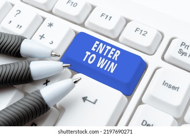 Inspiration showing sign Enter To Win. Business idea Sweepstakes Trying the luck to earn the big prize Lottery Businesswoman Pointing With Two Fingers On Important Messages. - Shutterstock ID 2197690271
