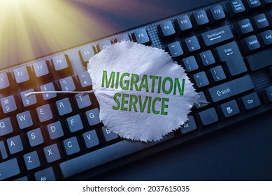 Inspiration Showing Sign Migration Service. Concept Meaning Moving Of Company Data To A Cloud Service Providers Composing New Email Message, Researching Internet For Informations