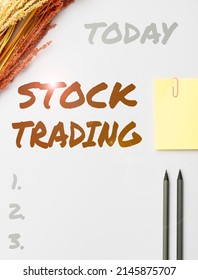 Inspiration Showing Sign Stock Trading. Word Written On Buy And Sell Of Securities Electronically On The Exchange Floor Flashy School Office Supplies, Teaching Learning Collections, Writing Tools,