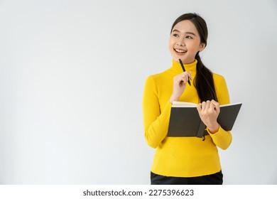 inspiration, writer, writing ,creative ,recreation for imagine, Beautiful Asia attractive young woman writing ideas on notebook, to do list, good thinking work, journalist, Stylish, Dream image, relax - Powered by Shutterstock